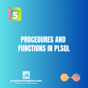 Procedures and functions in PLSQL
